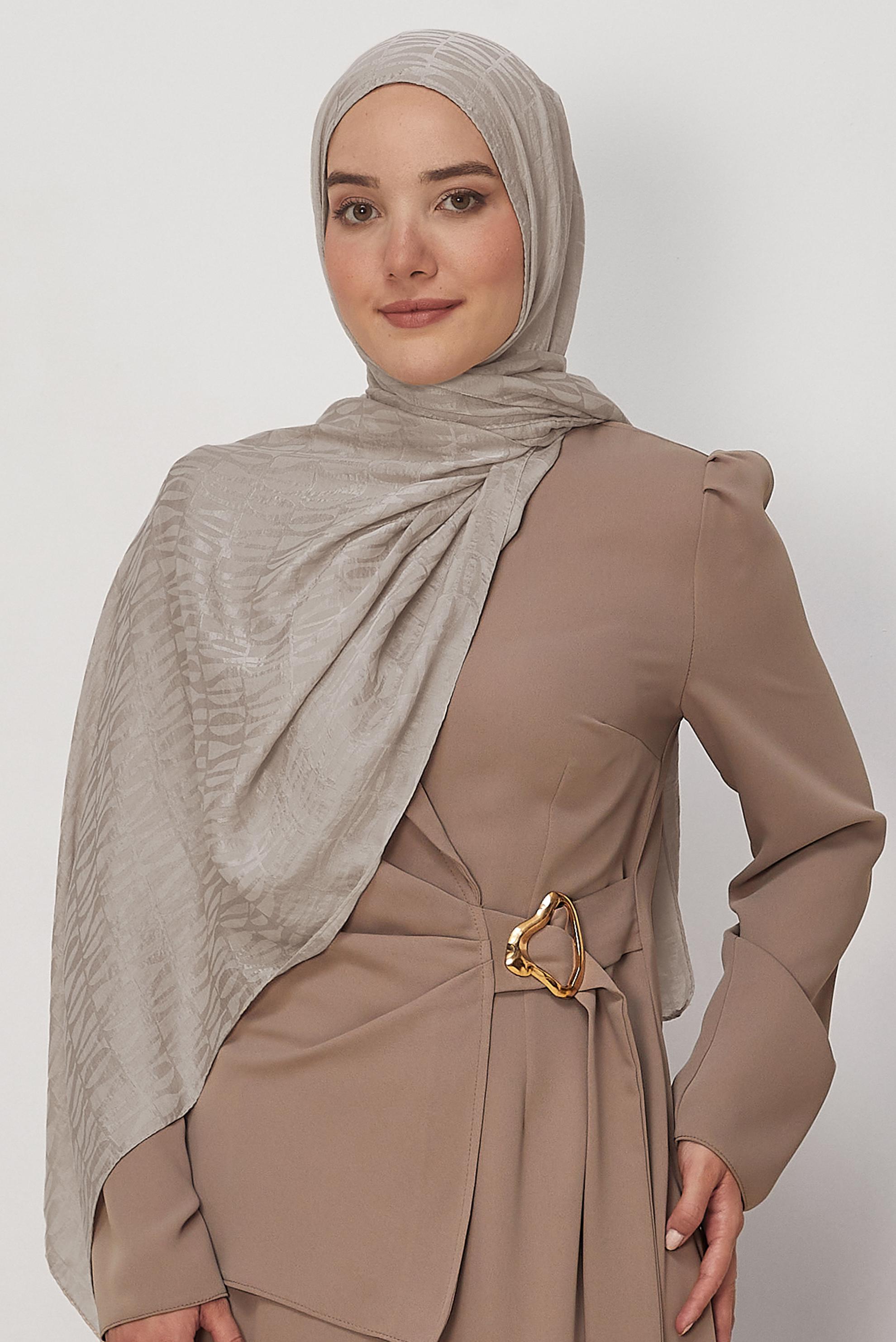 Vêtements hijab BRUN CHÂLE JACQUARD ALVINA 8647
