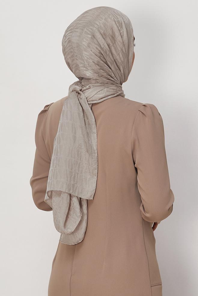Vêtements hijab BRUN CHÂLE JACQUARD ALVINA 8647 - ALVİNA