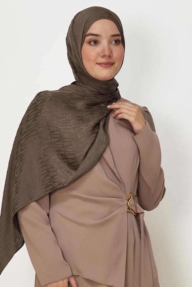 Vêtements hijab VISON CHÂLE JACQUARD ALVINA 8647 - ALVİNA
