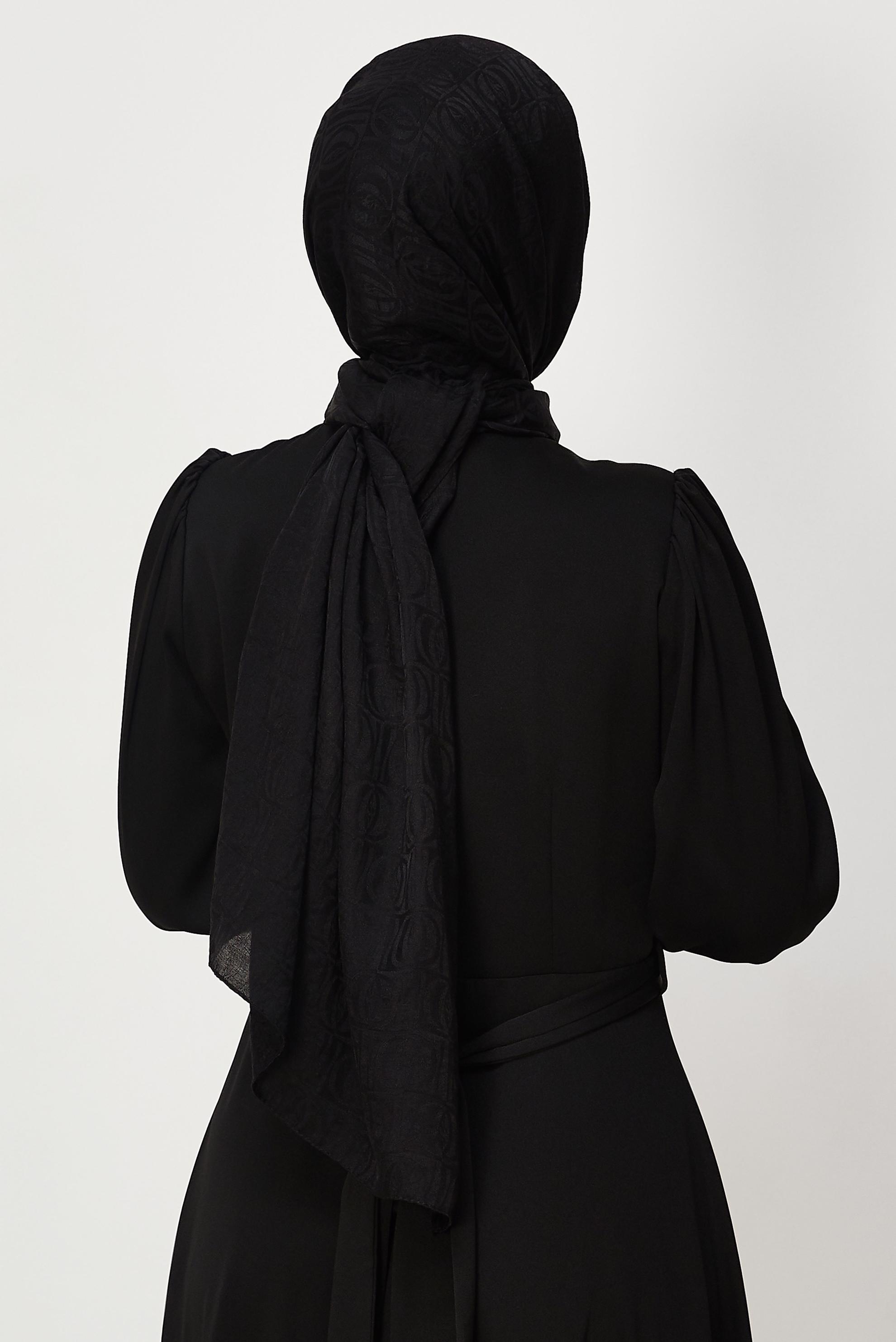 Vêtements hijab NOIR CHÂLE JACQUARD ALVINA 8648