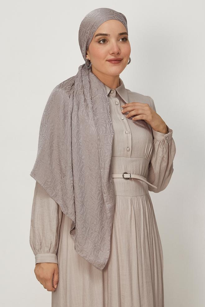 Vêtements hijab BRUN CHÂLE JACQUARD ALVINA 8648 - ALVİNA