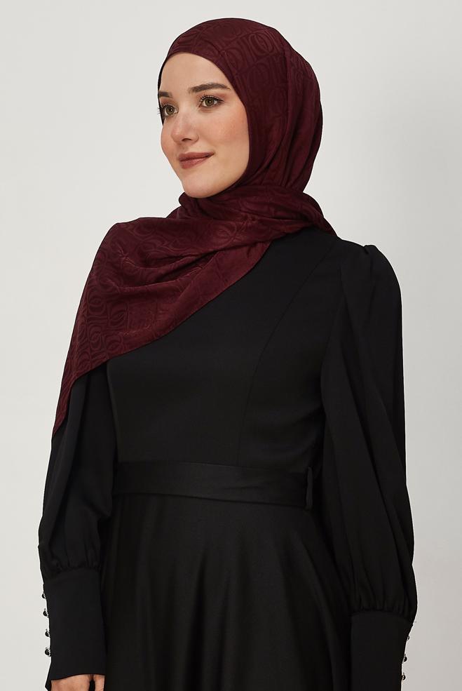 Vêtements hijab BRUN CHÂLE JACQUARD ALVINA 8648 - ALVİNA