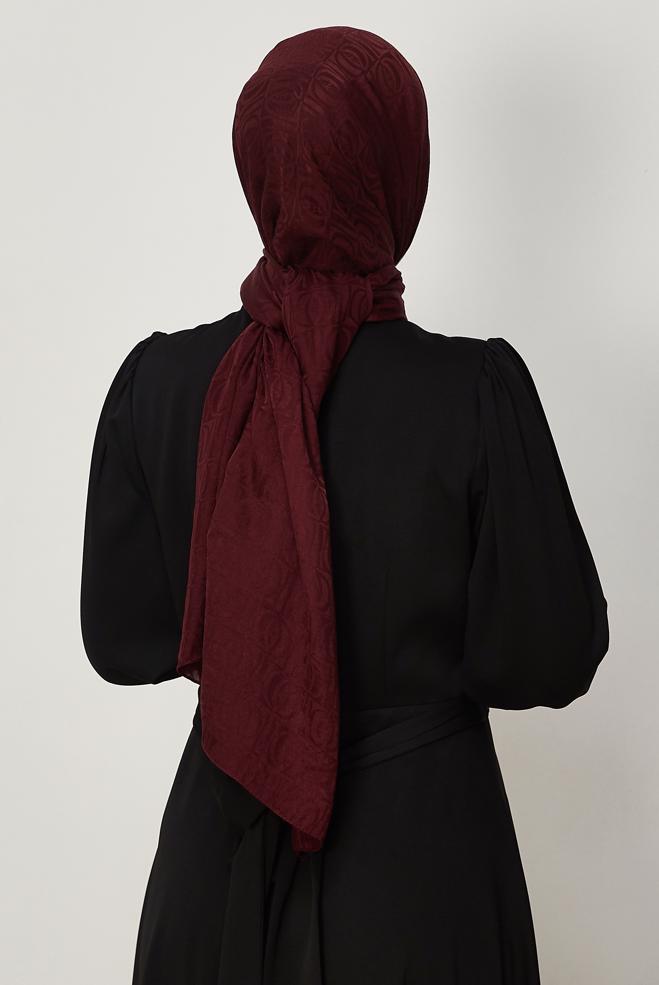 Vêtements hijab BRUN CHÂLE JACQUARD ALVINA 8648 - ALVİNA