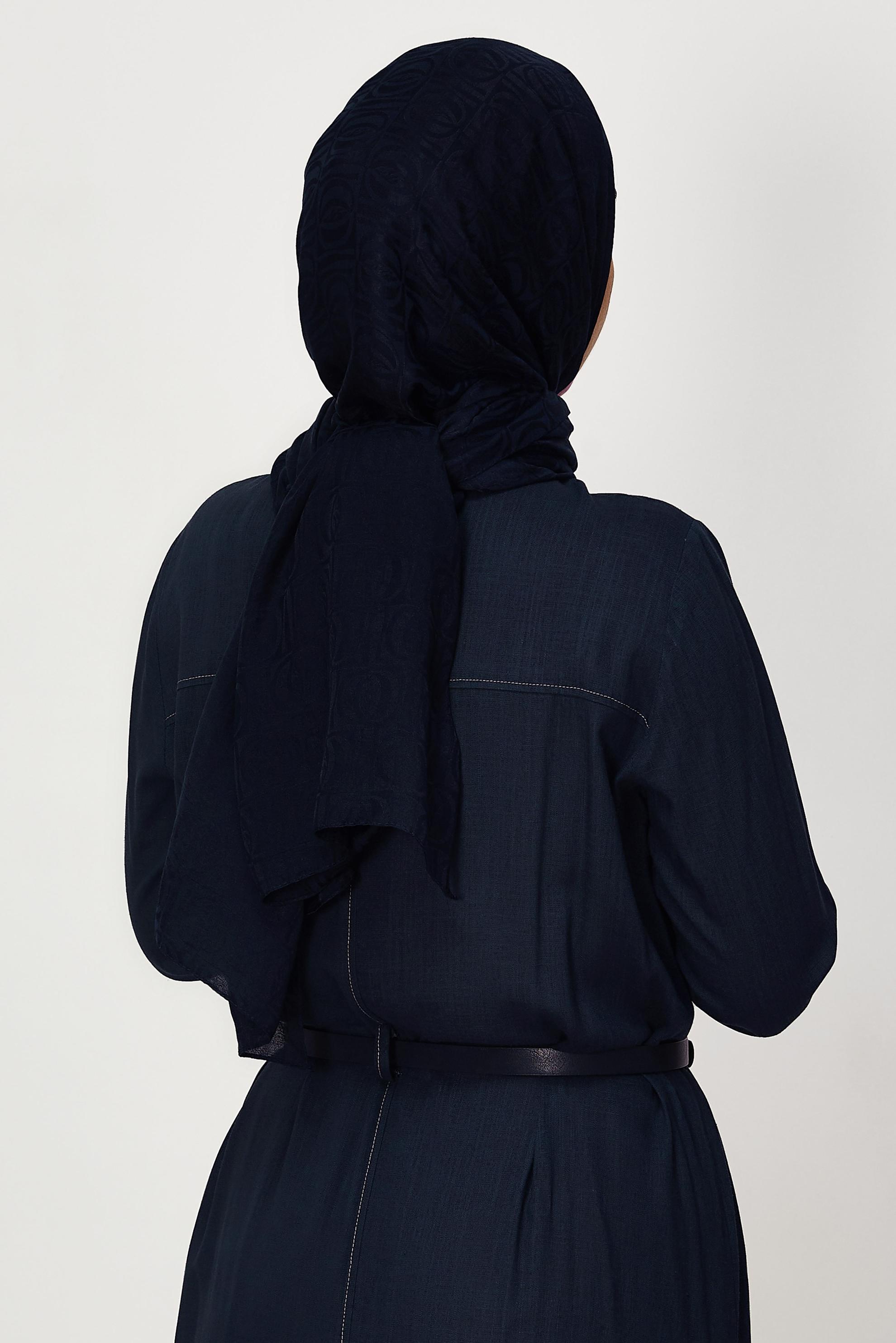 Vêtements hijab BLEU MARINE CHÂLE JACQUARD ALVINA 8648