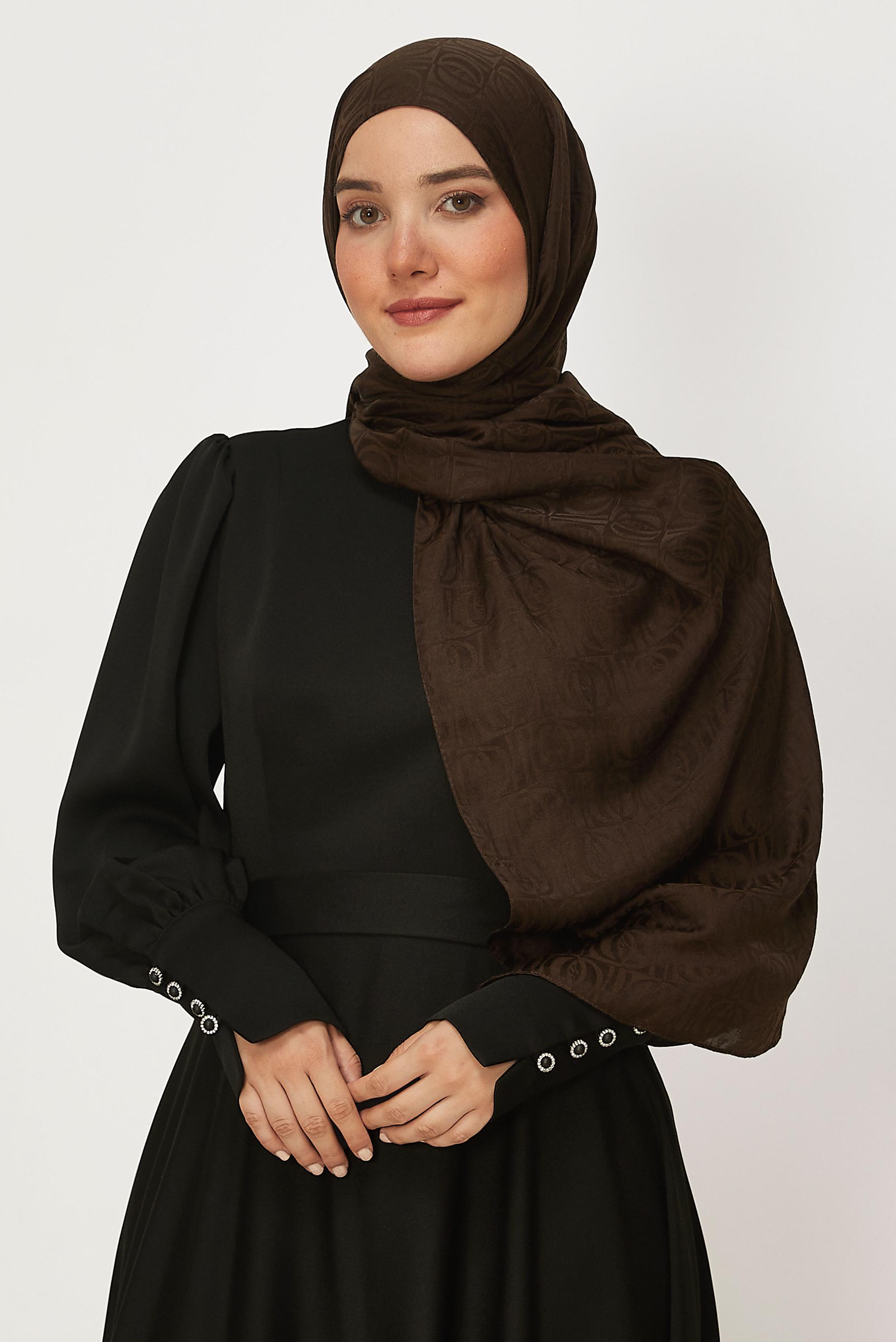 Vêtements hijab BRUN CHÂLE JACQUARD ALVINA 8648