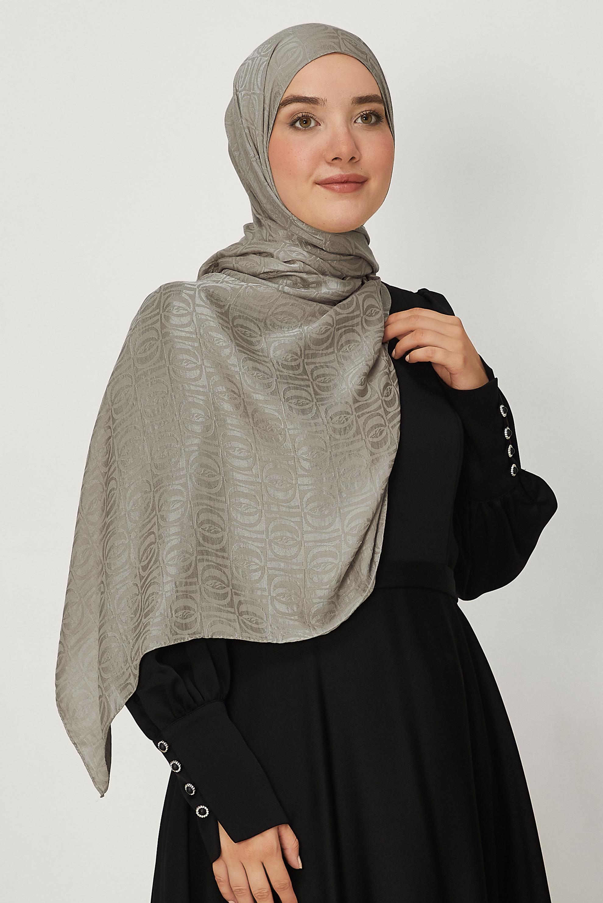 Vêtements hijab BEIGE CHÂLE JACQUARD ALVINA 8648
