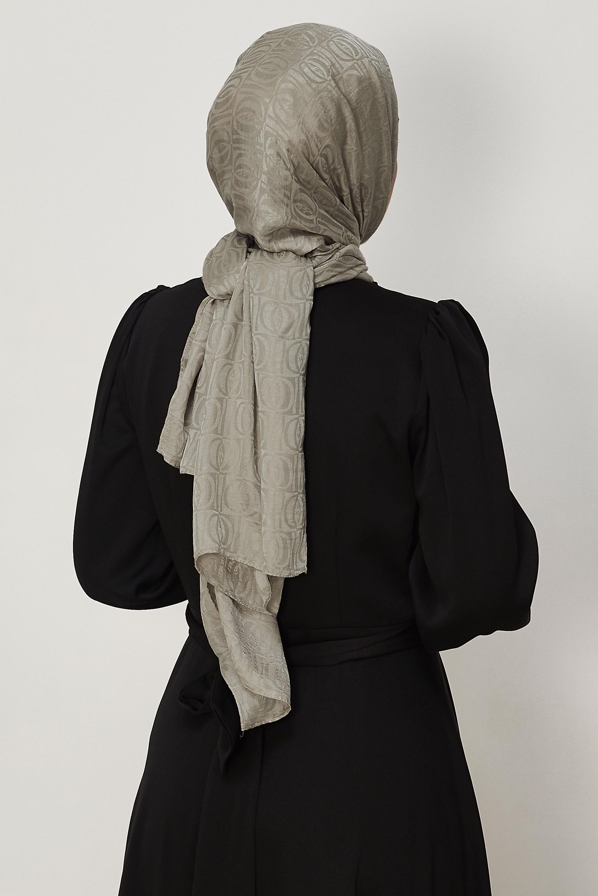 Vêtements hijab BEIGE CHÂLE JACQUARD ALVINA 8648