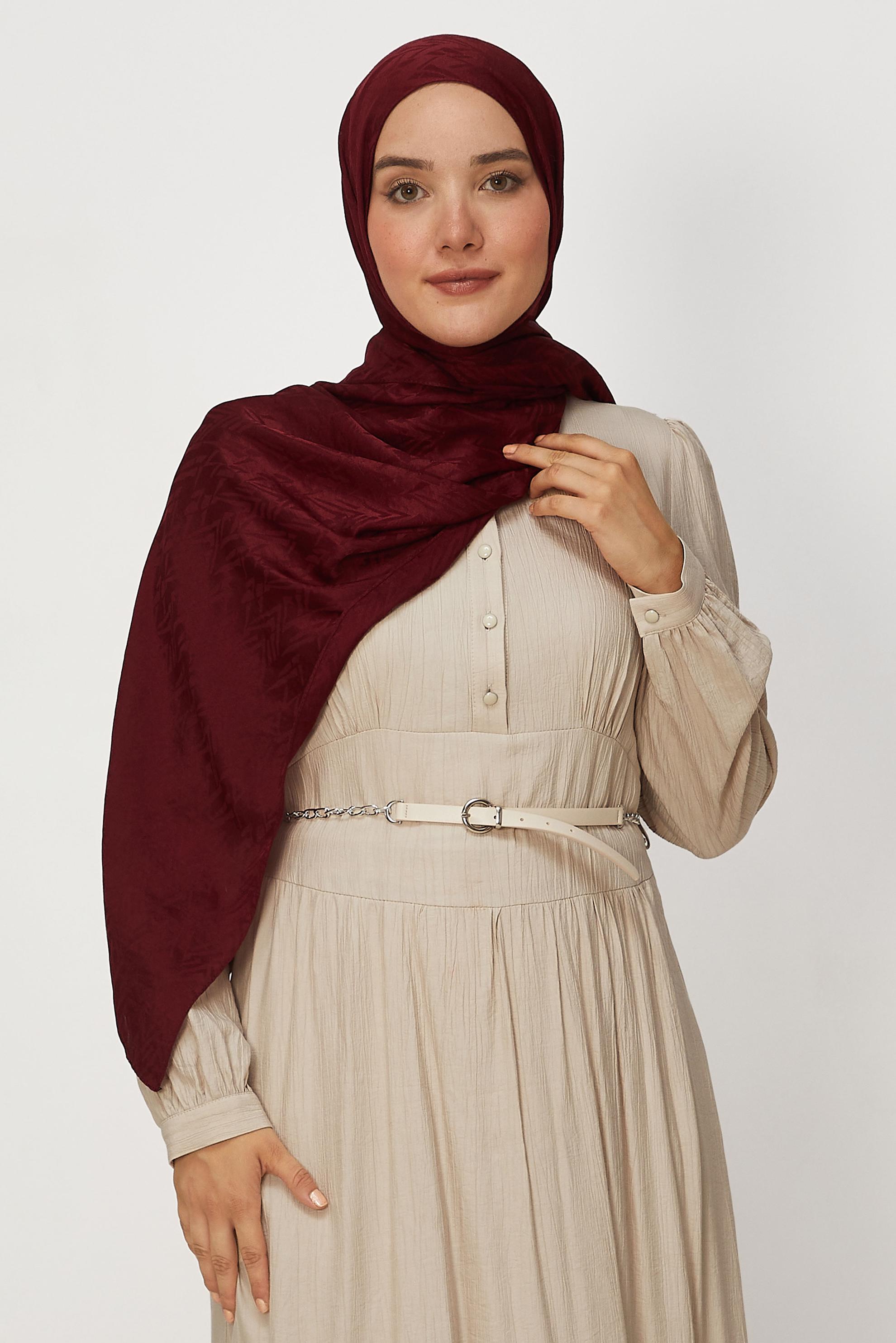 Tesettür giyim KAHVE ALVİNA JAKAR ŞAL 8649