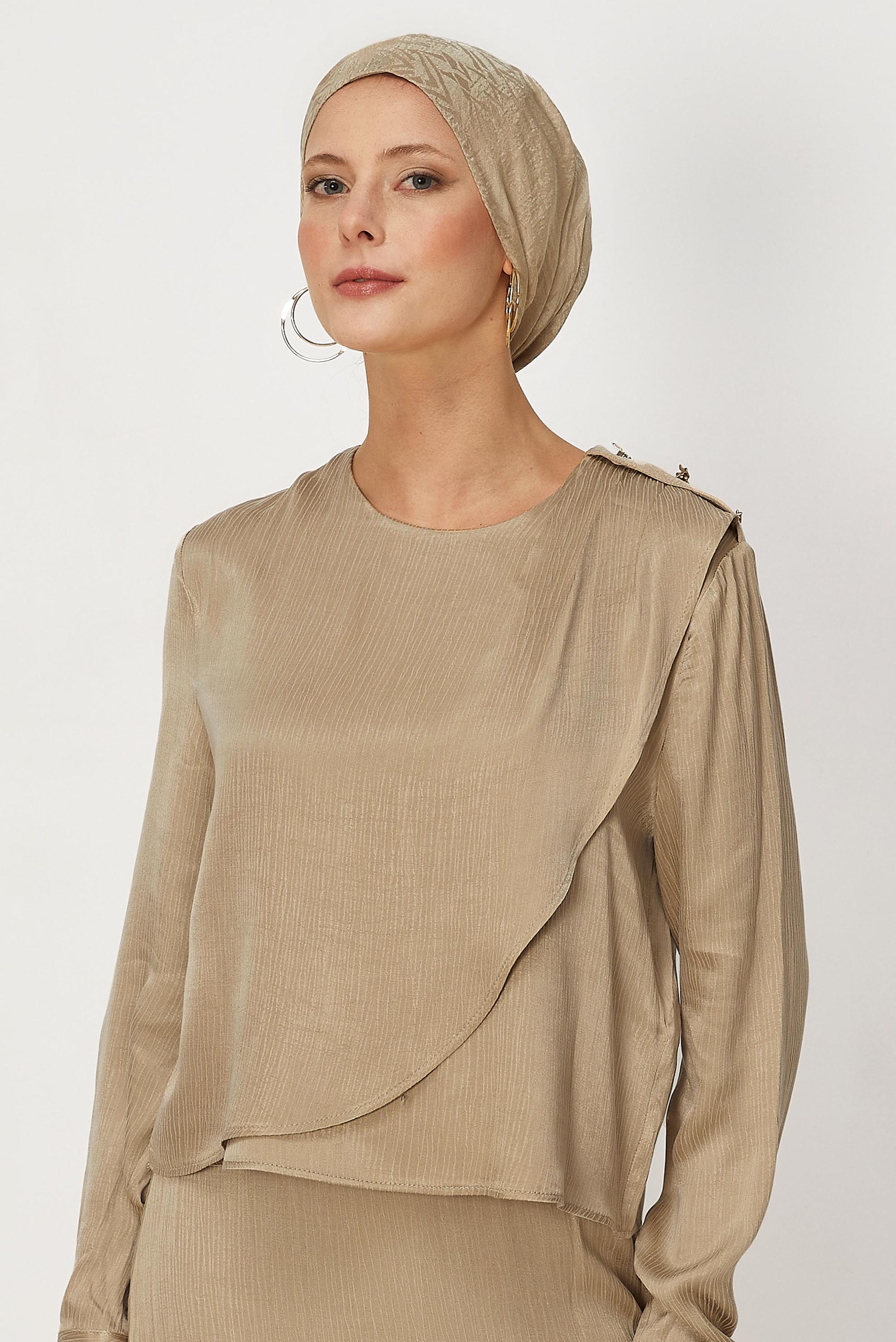 Vêtements hijab BEIGE CHÂLE JACQUARD ALVINA 8649