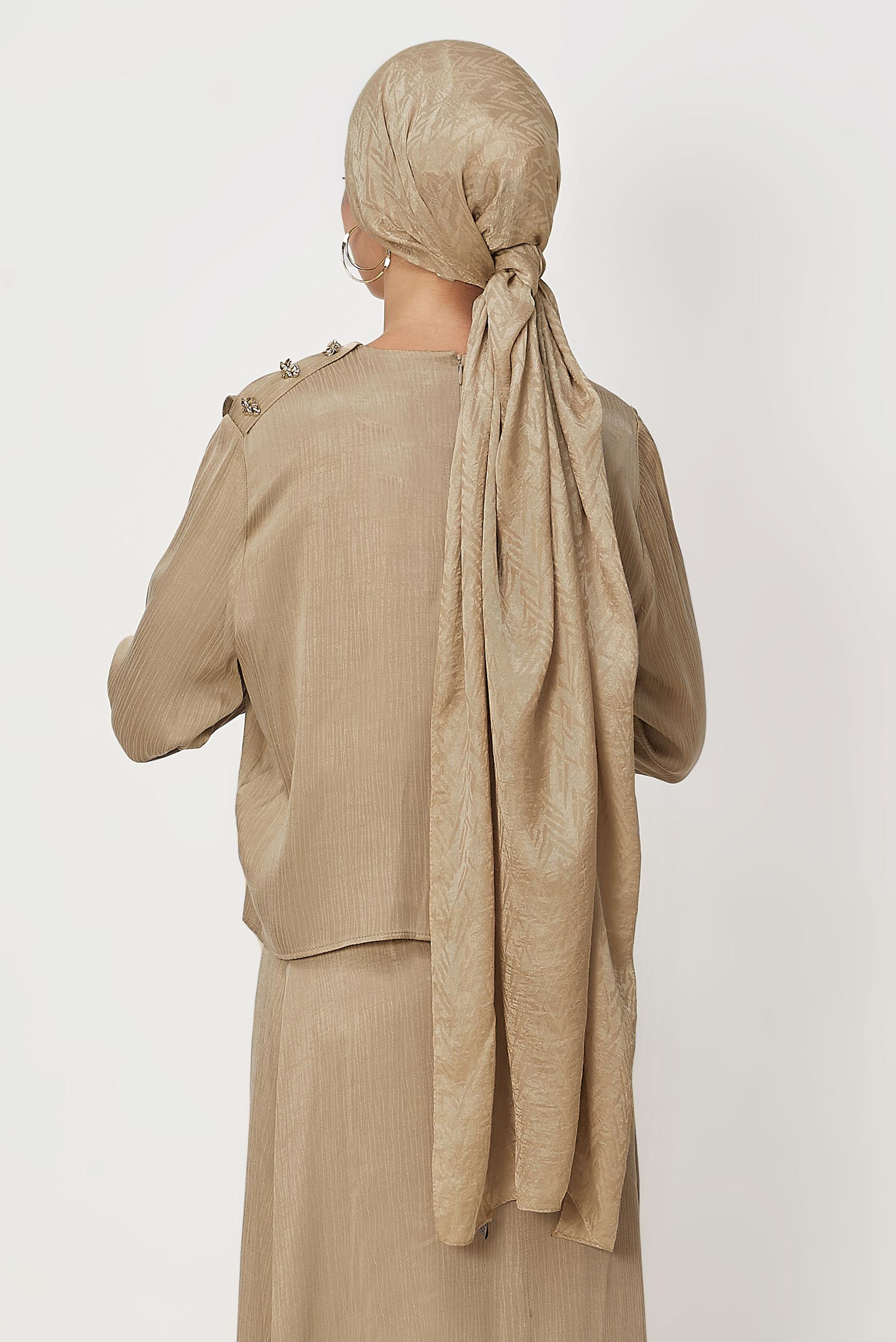Vêtements hijab BEIGE CHÂLE JACQUARD ALVINA 8649