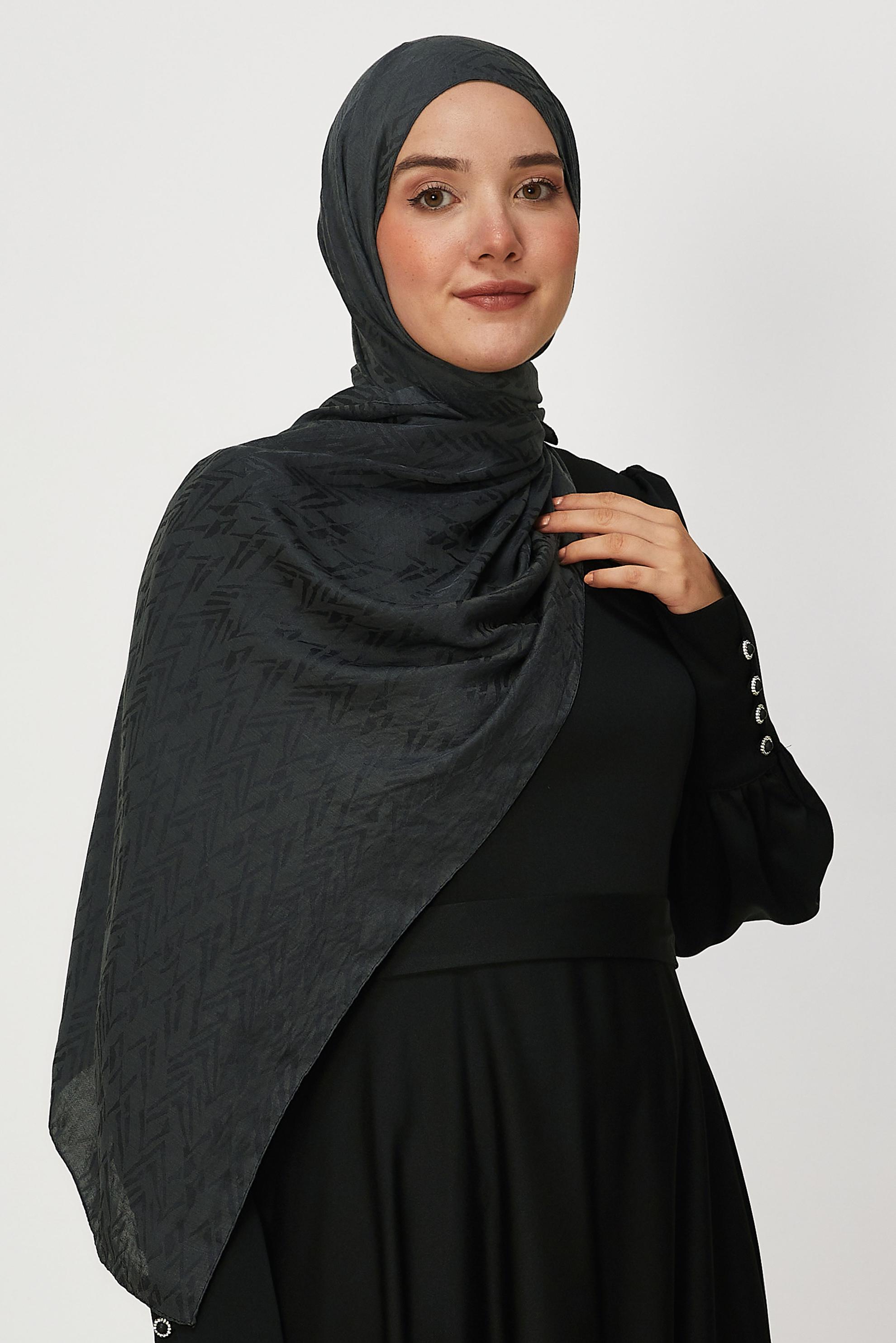 Tesettür giyim GRİ ALVİNA JAKAR ŞAL 8649