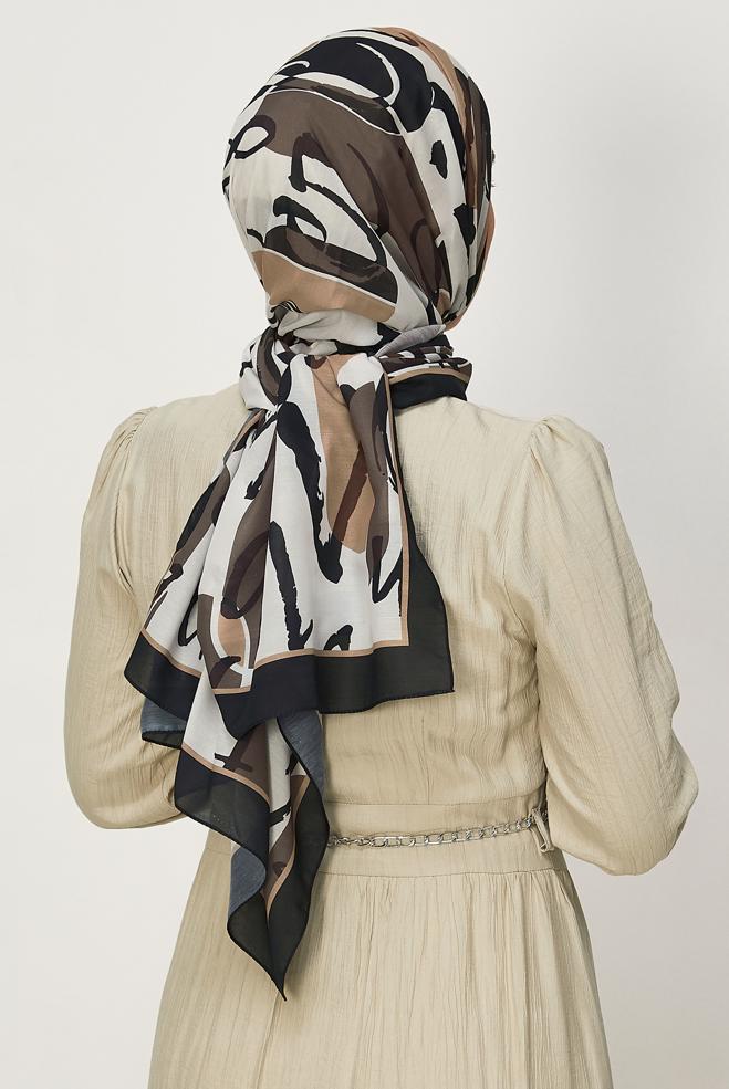 Vêtements hijab NOIR CHÂLE ALVINA LORA 8656 - ALVİNA