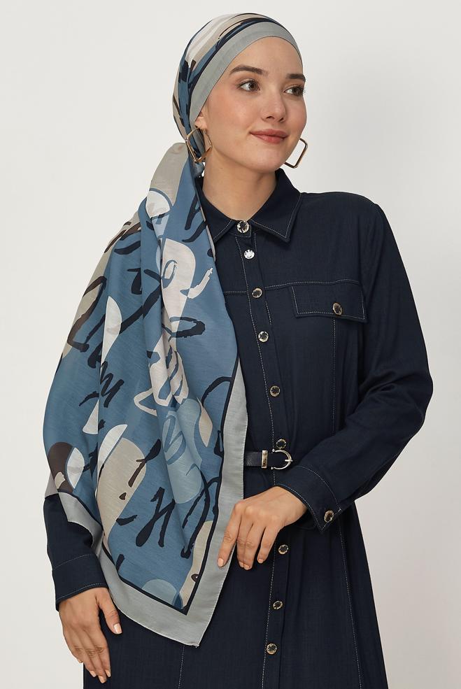 Vêtements hijab BLEU MARINE CHÂLE ALVINA LORA 8656 - ALVİNA