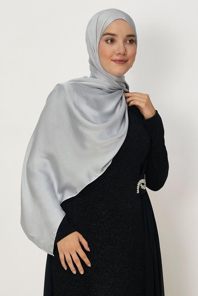 Hijab clothing SILVER ALVINA SHIMMER SHAWL 8659 - ALVİNA
