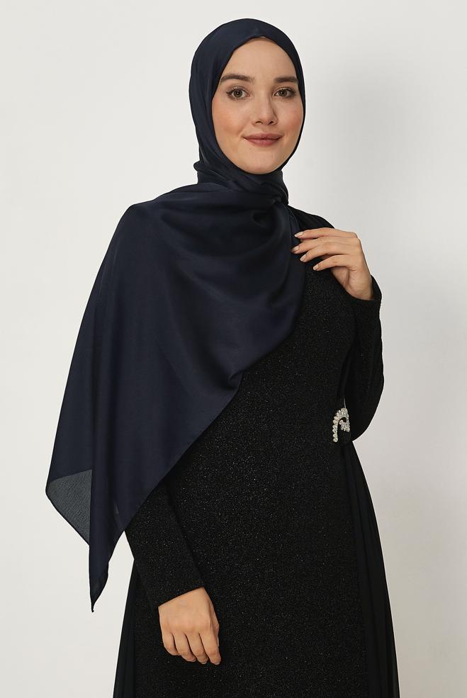 Hijab clothing NAVY BLUE ALVINA SHIMMER SHAWL 8659 - ALVİNA