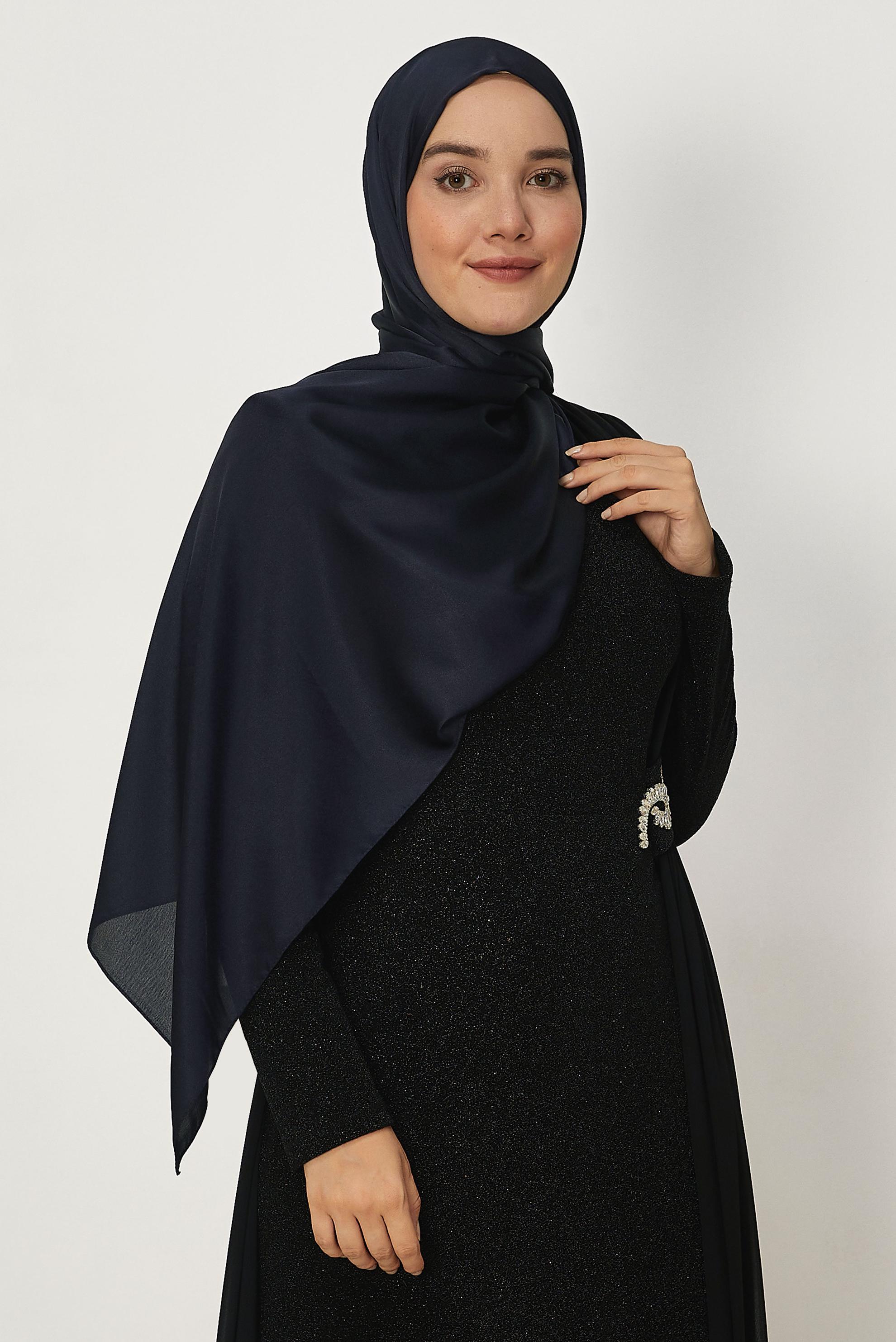 Hijab clothing NAVY BLUE ALVINA SHIMMER SHAWL 8659