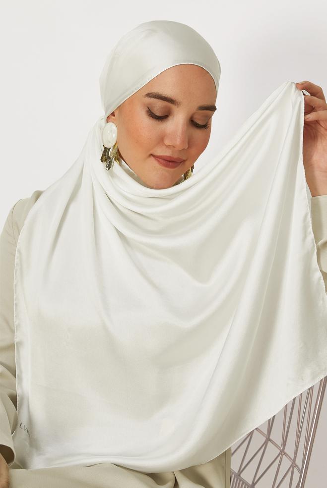 Hijab clothing WHITE ALVINA SHIMMER SHAWL 8659 - ALVİNA