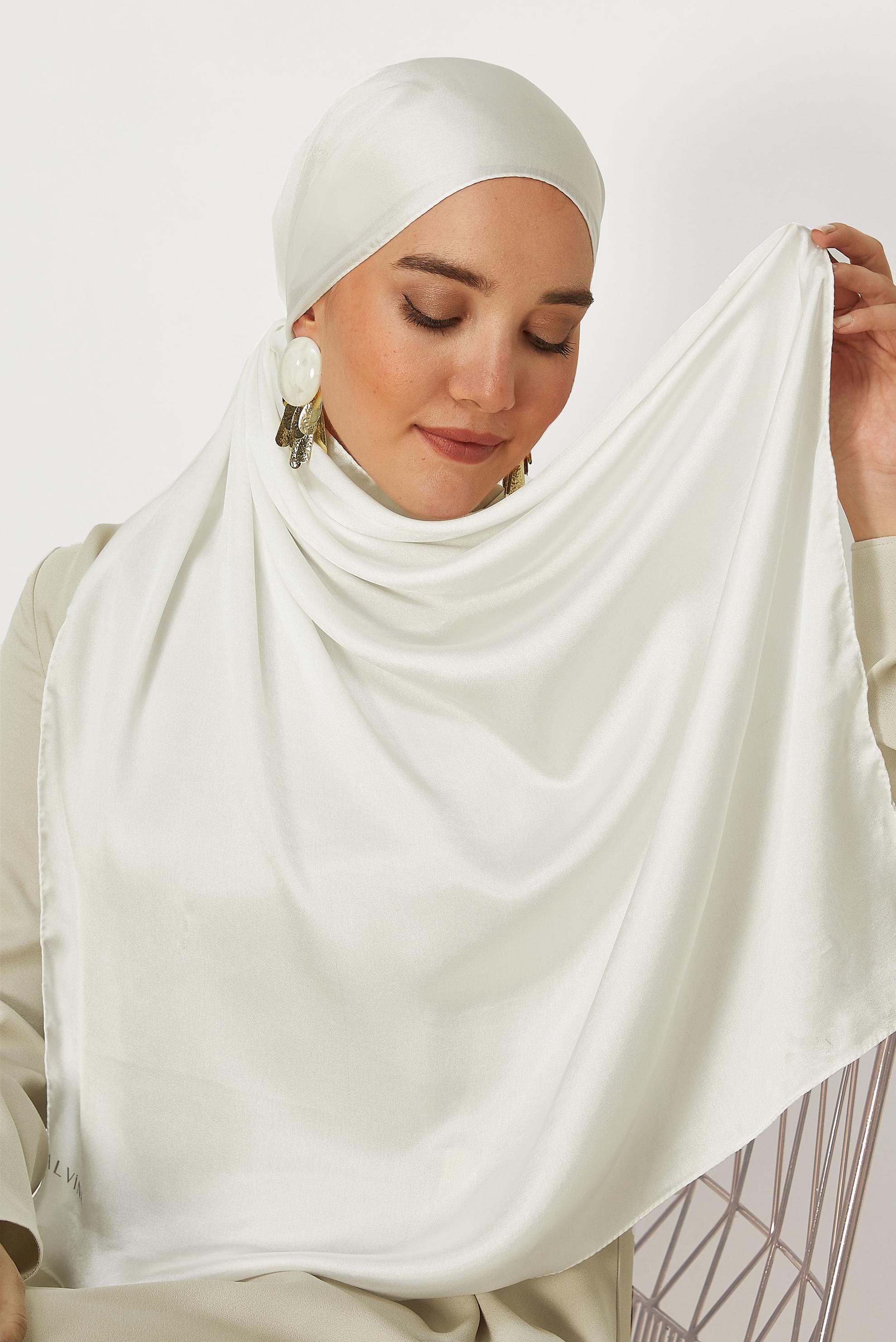 Hijab clothing WHITE ALVINA SHIMMER SHAWL 8659