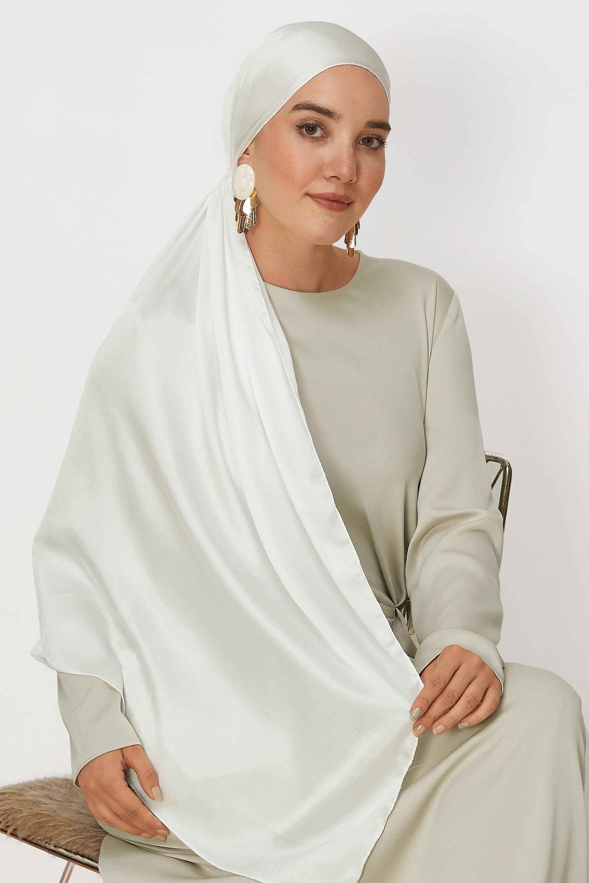 Hijab clothing WHITE ALVINA SHIMMER SHAWL 8659