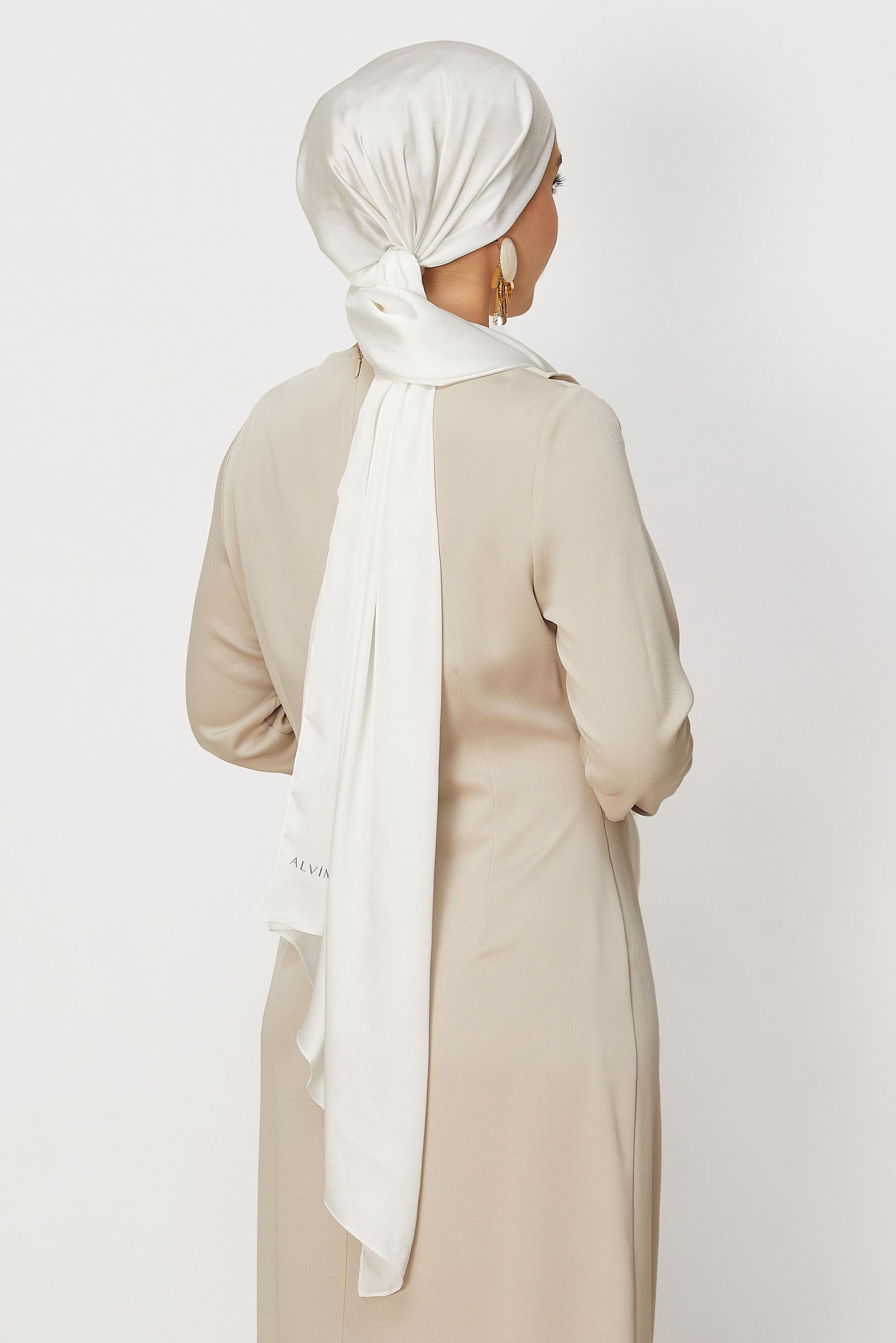 Hijab clothing WHITE ALVINA SHIMMER SHAWL 8659