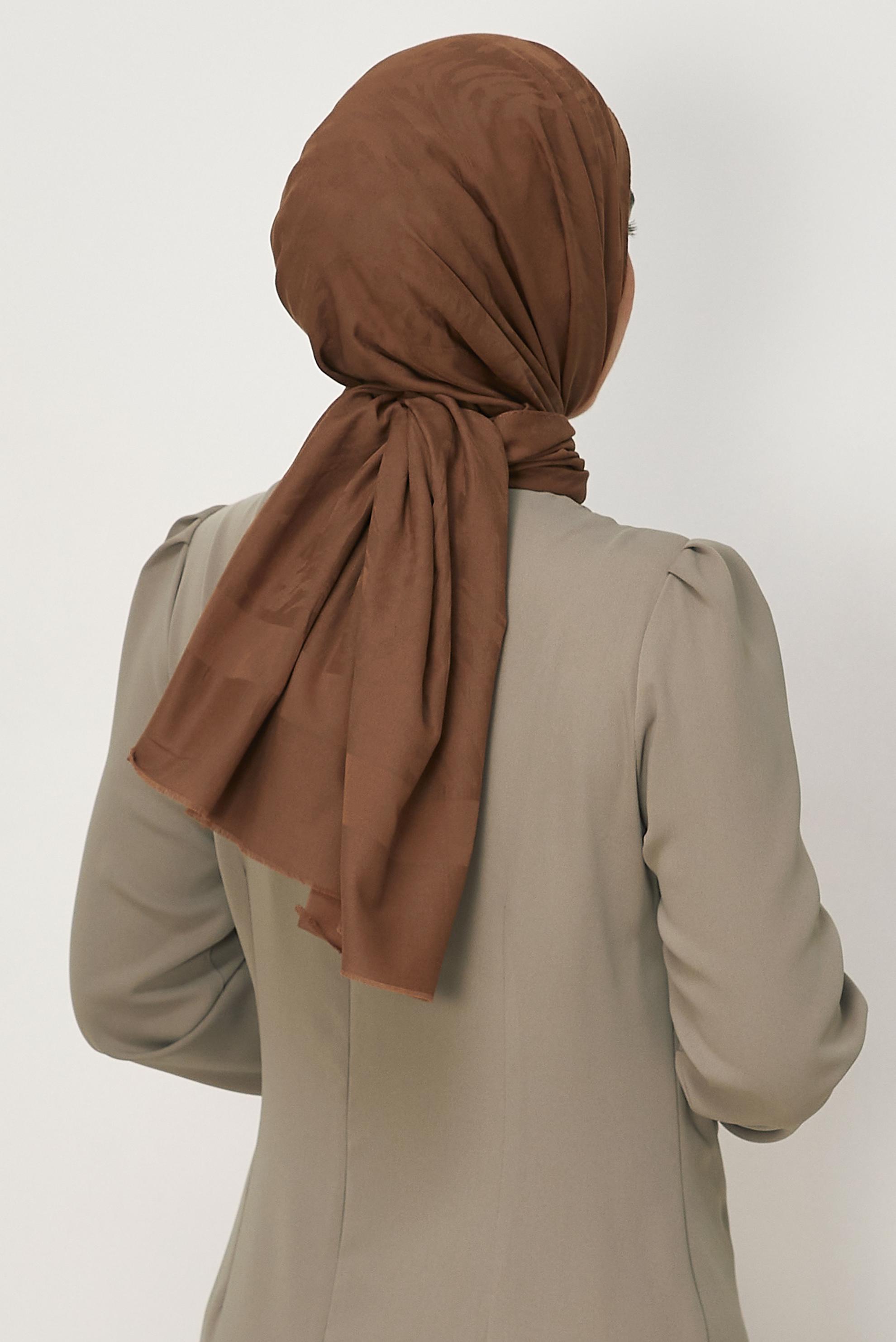 Vêtements hijab BRUN ALVINA CHÂLE EN JACQUARD DE COTON 8660