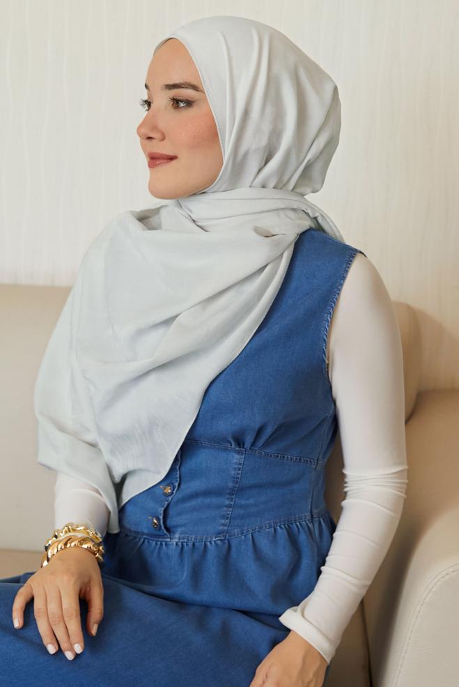 Vêtements hijab BLANC ALVINA CHÂLE EN JACQUARD DE COTON 8660 - ALVİNA