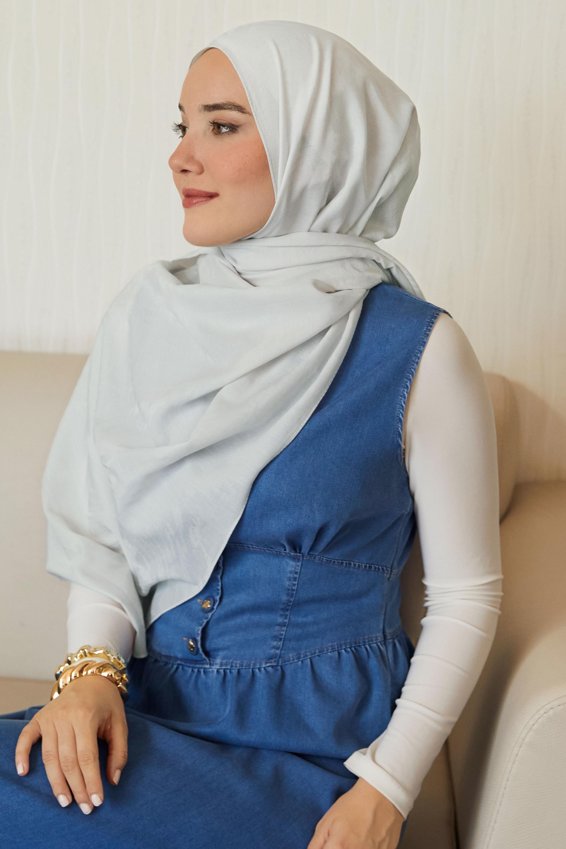Vêtements hijab BLANC ALVINA CHÂLE EN JACQUARD DE COTON 8660