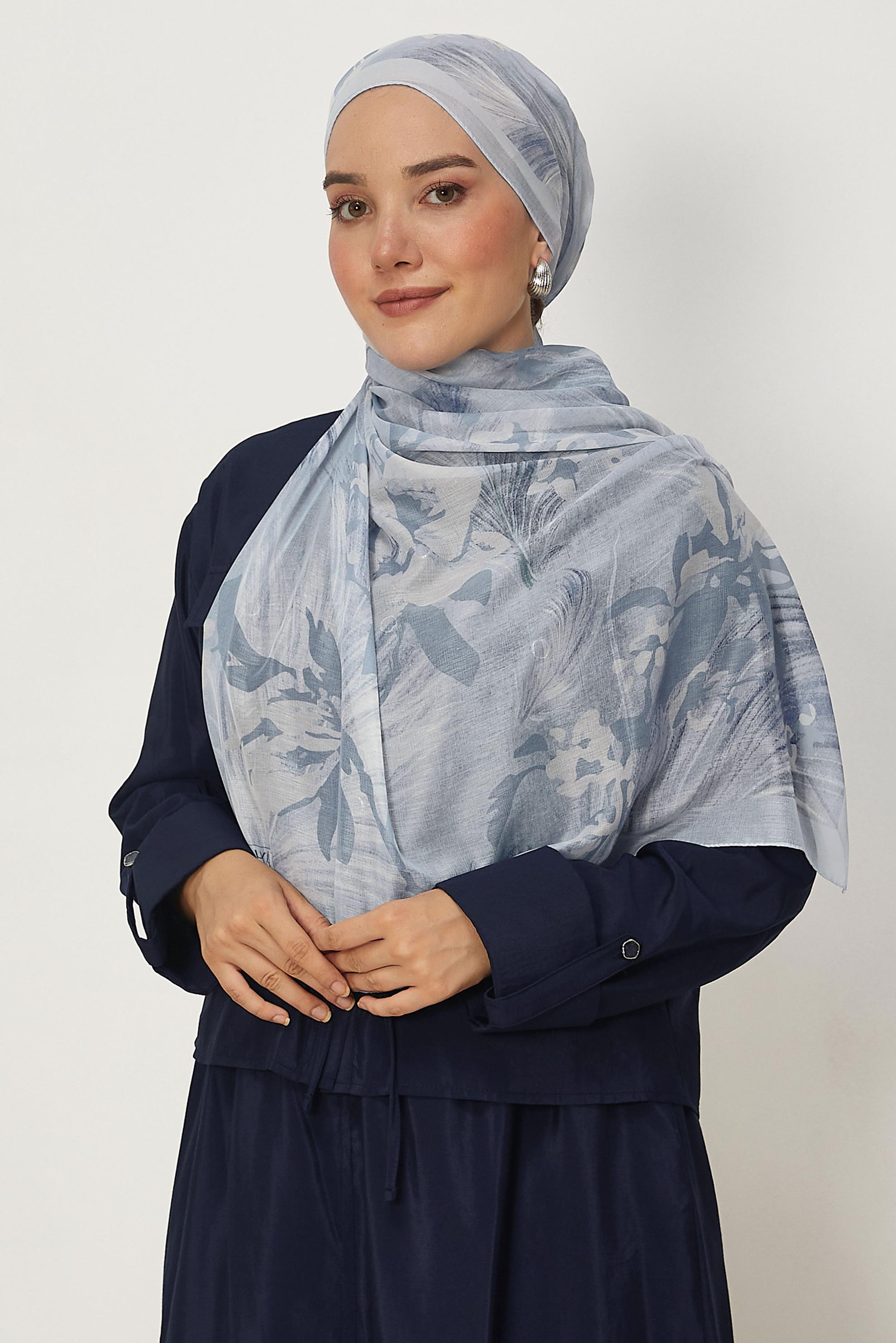 Hijab clothing BLUE 8665 ALVİNA AURA ŞAL(NRL)