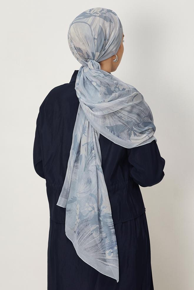 Hijab clothing BLUE 8665 ALVİNA AURA ŞAL(NRL) - ALVİNA