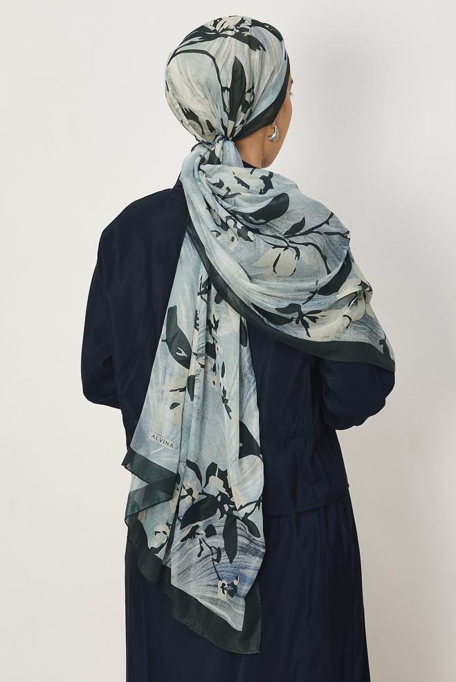 Tesettür giyim GRİ ALVİNA AURA ŞAL 8665 - ALVİNA