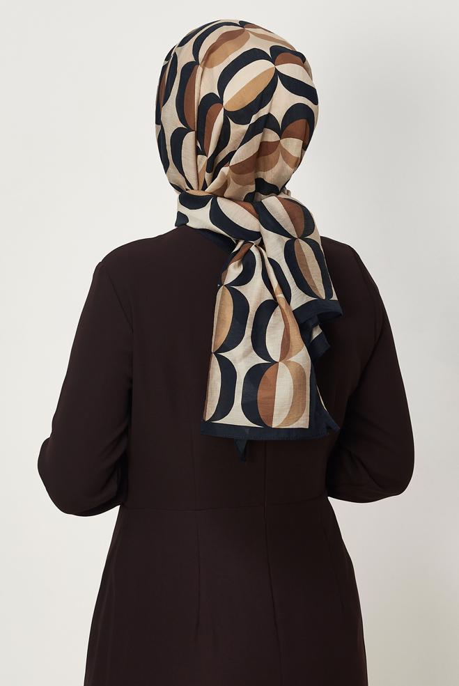Vêtements hijab NOIR CHÂLE À MOTIFS ALVINA 8667 - ALVİNA