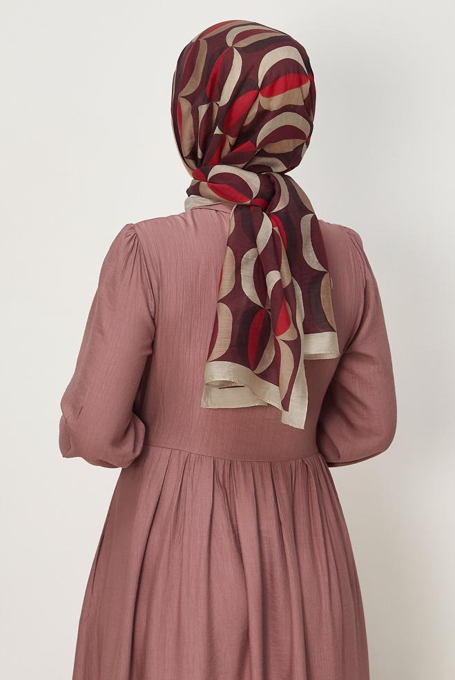 Vêtements hijab BRUN CHÂLE À MOTIFS ALVINA 8667 - ALVİNA