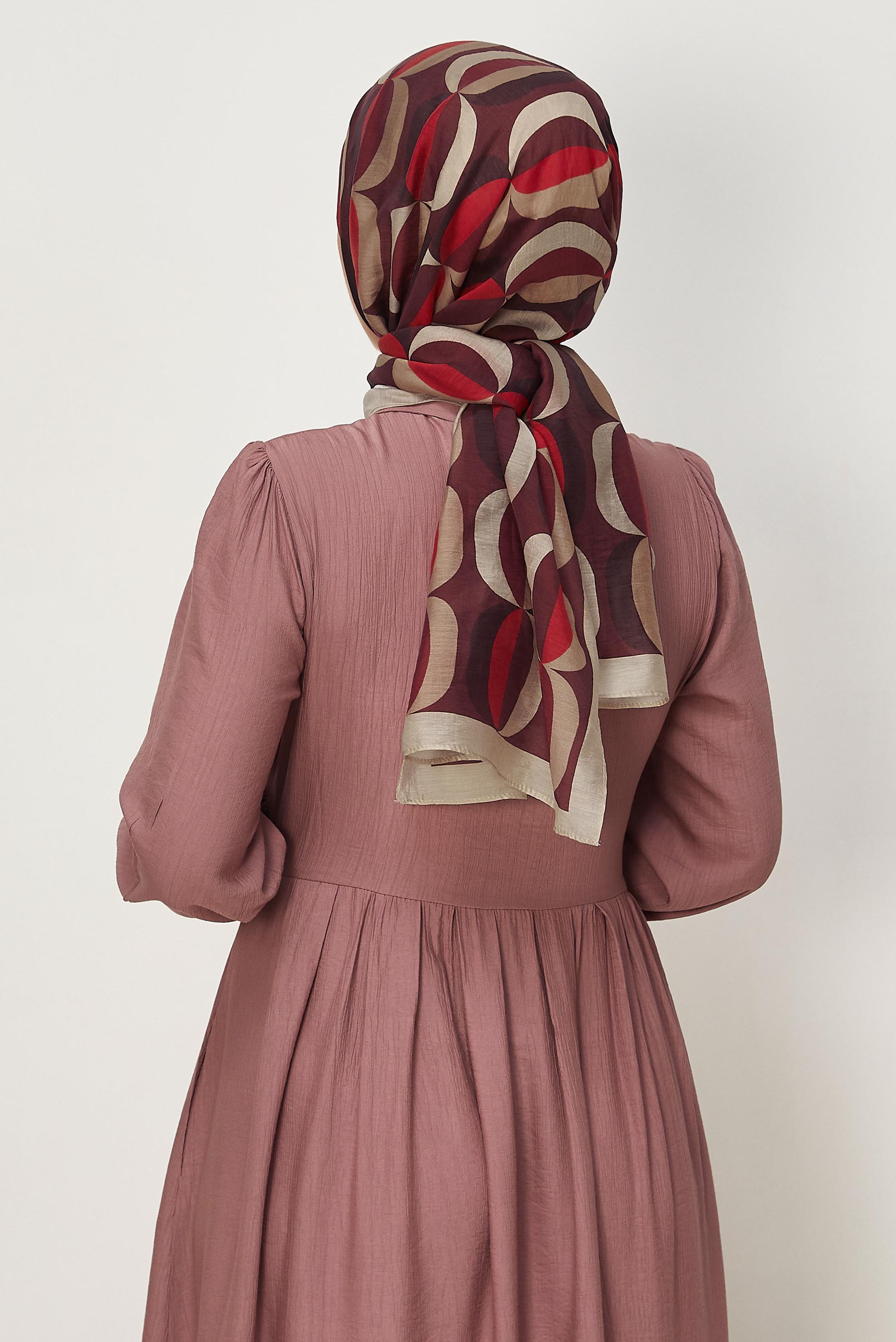 Vêtements hijab BRUN CHÂLE À MOTIFS ALVINA 8667