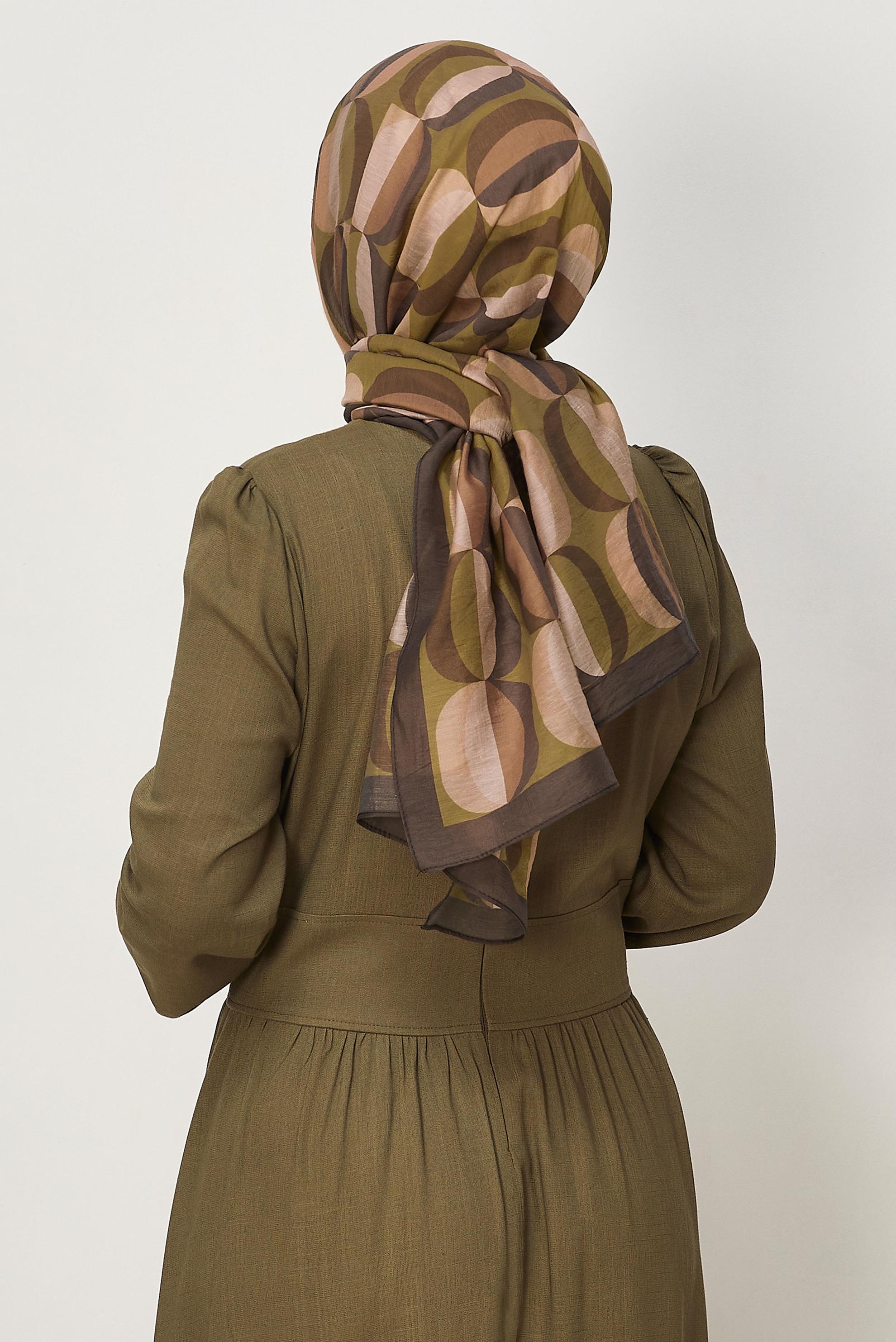 Vêtements hijab BRUN CHÂLE À MOTIFS ALVINA 8667