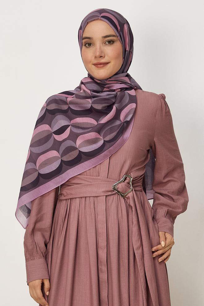 Vêtements hijab ROSE CHÂLE À MOTIFS ALVINA 8667 - ALVİNA