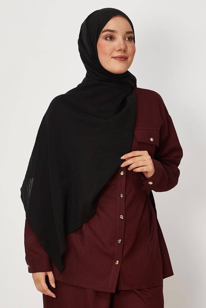Tesettür giyim SİYAH ALVİNA ALLURE ŞAL 8668 - ALVİNA
