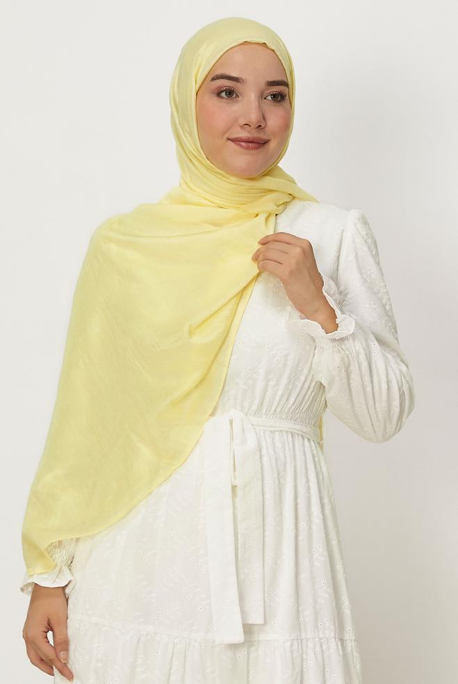 Tesettür giyim SARI ALVİNA ALLURE ŞAL 8668 - ALVİNA
