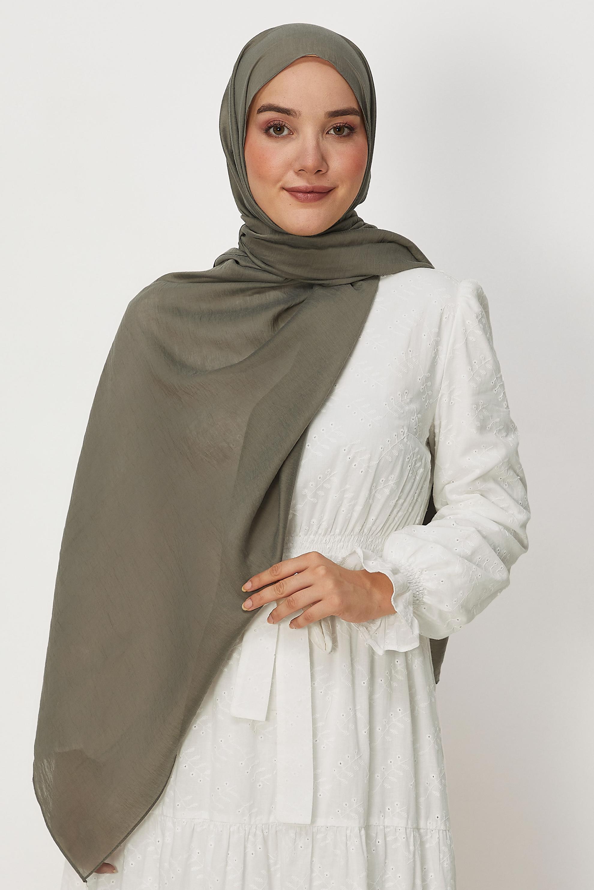 Tesettür giyim GRİ ALVİNA ALLURE ŞAL 8668