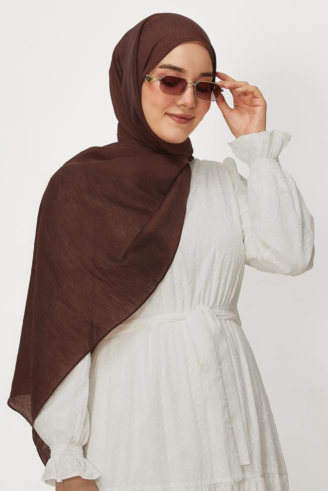 Tesettür giyim KAHVE ALVİNA ALLURE ŞAL 8668 - ALVİNA