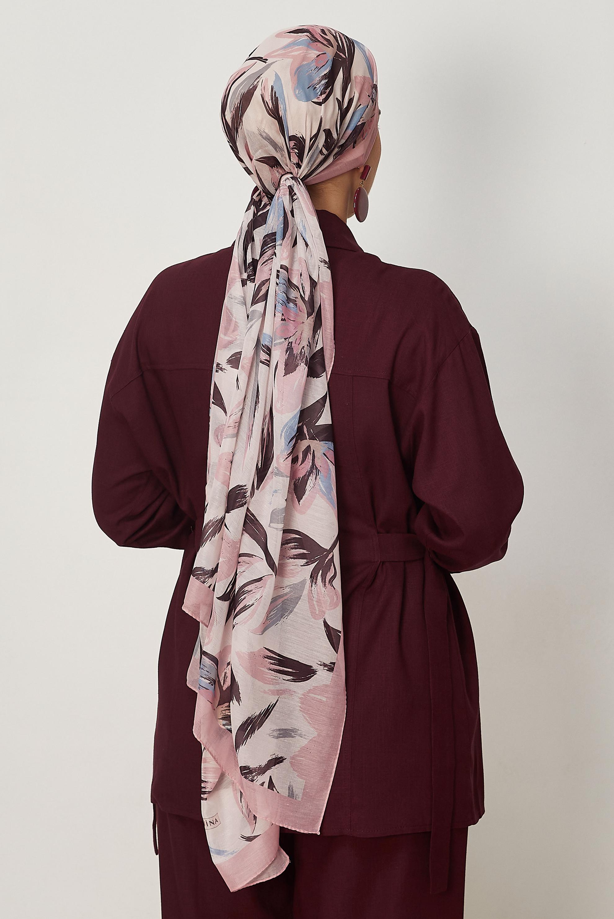 Hijab clothing POWDER ALVINA FLOWER PATTERNED AURA SHAWL 8674
