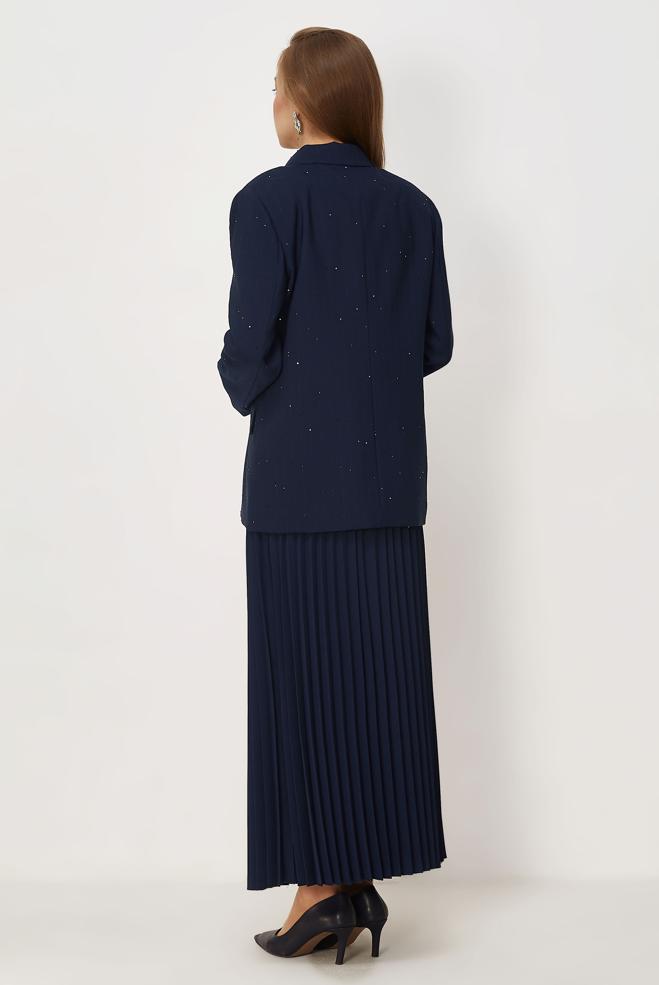 Vêtements hijab BLEU MARINE ENSEMBLE JUPE À PAILLETTES 30554 - ALVİNA