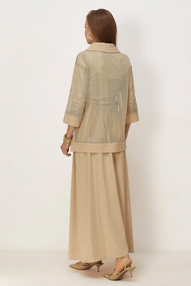 Vêtements hijab BEIGE ENSEMBLE JUPE DÉTAILLÉE EN MAILLE 46300 - ALVİNA