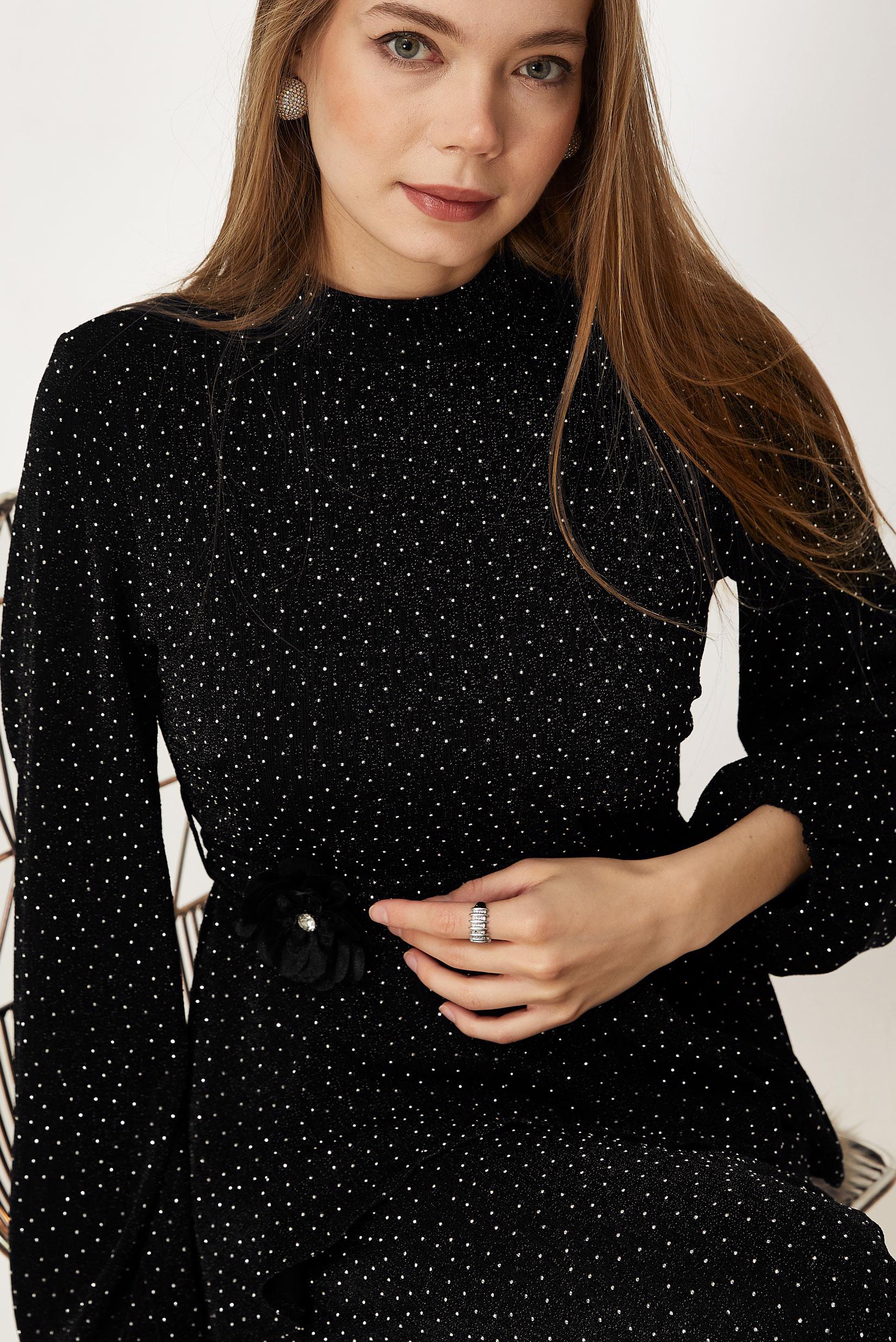 Hijab-Kleidung SCHWARZ ROCKANZUG MIT EDELSTEIN DETAILS 46331