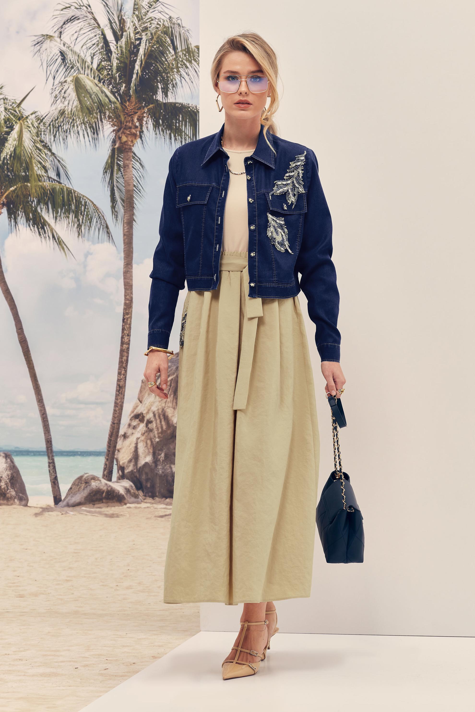 Vêtements hijab BLEU MARINE ENSEMBLE ROBE AVEC VESTE EN JEAN 46403