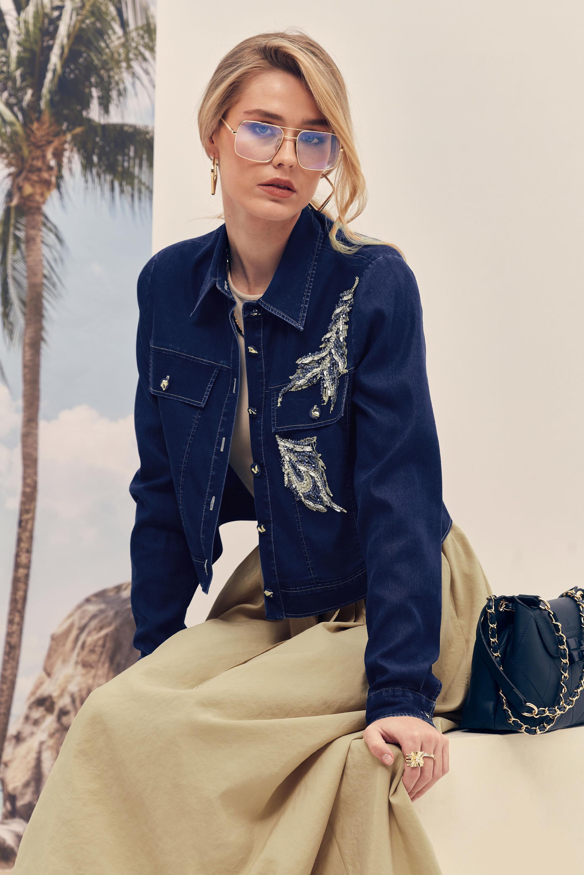 Vêtements hijab BLEU MARINE ENSEMBLE ROBE AVEC VESTE EN JEAN 46403