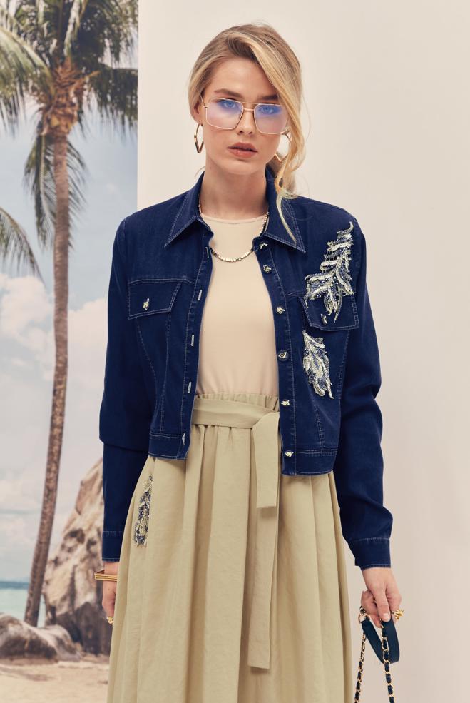 Vêtements hijab BLEU MARINE ENSEMBLE ROBE AVEC VESTE EN JEAN 46403 - ALVİNA