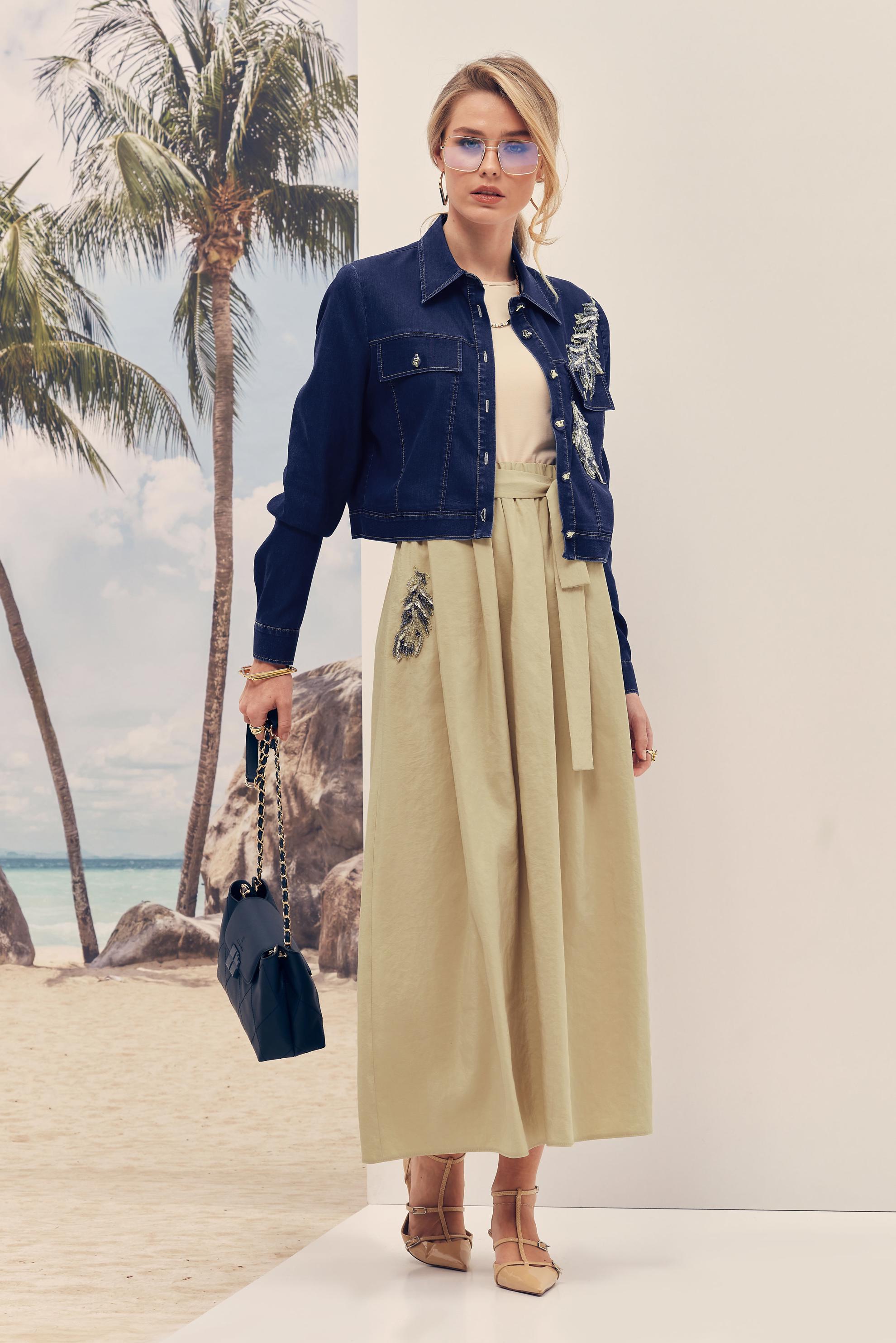 Vêtements hijab BLEU MARINE ENSEMBLE ROBE AVEC VESTE EN JEAN 46403