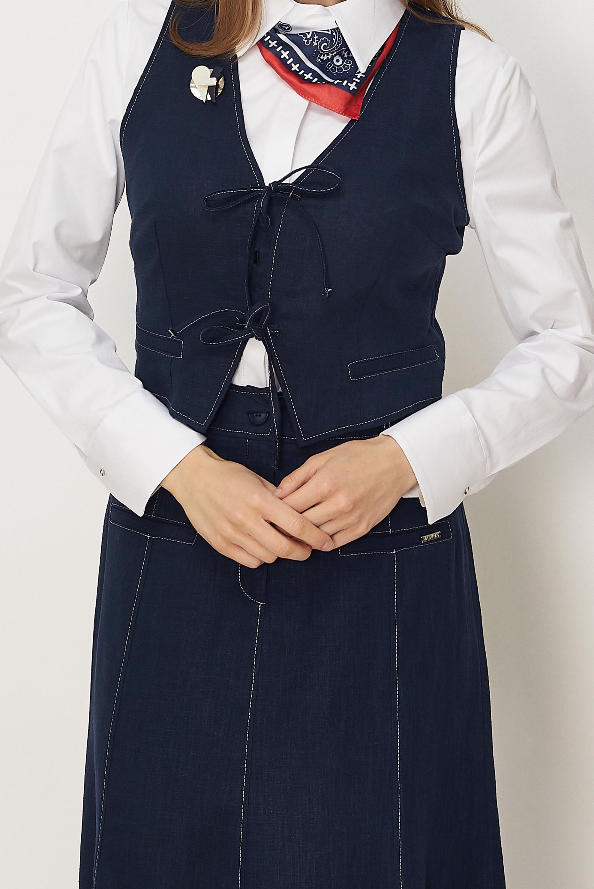 Hijab-Kleidung NAVY BLAU SET MIT LEINENROCK 46418