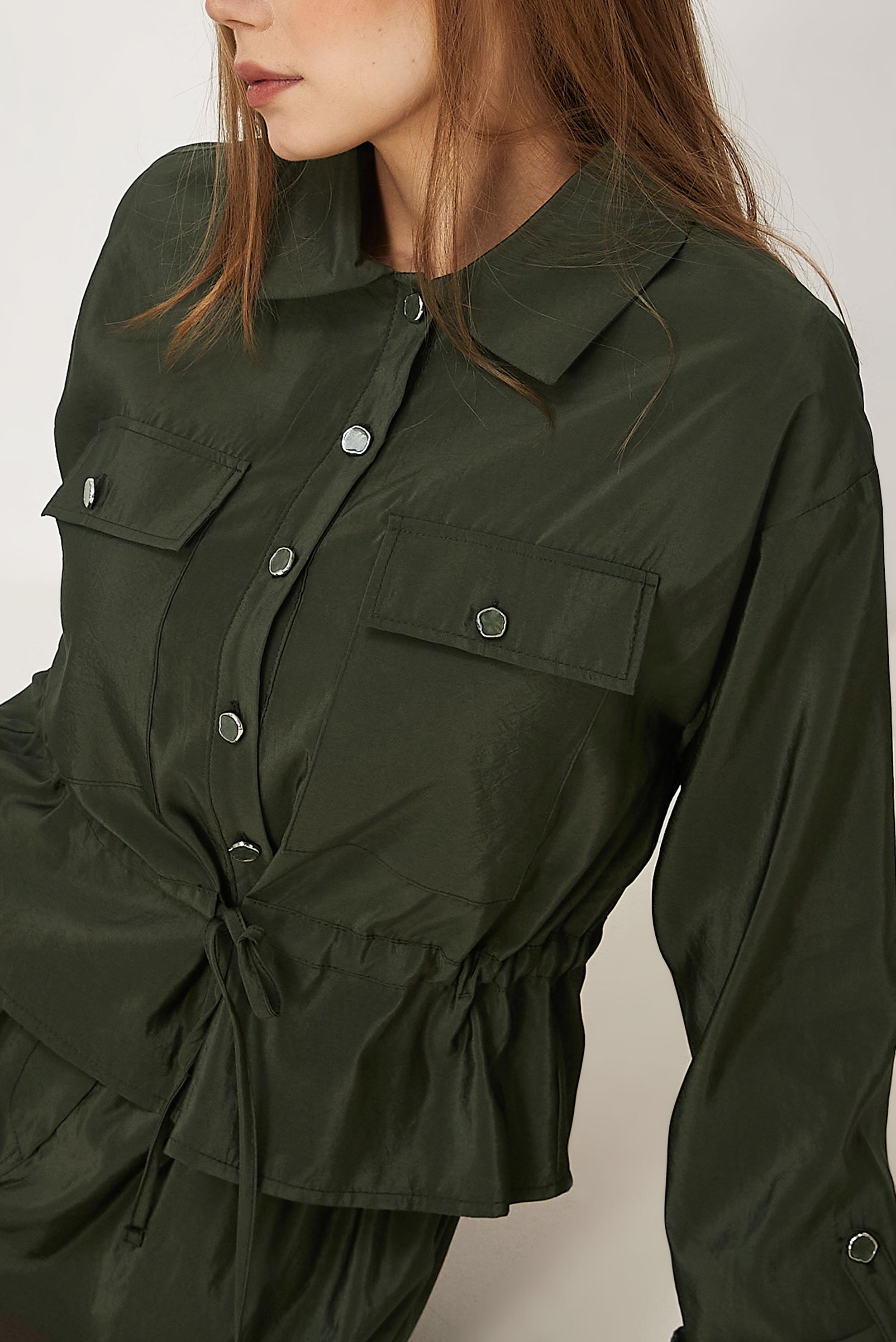 Hijab-Kleidung KHAKI ANZUG MIT ROCK AUS FALLSCHIRMSTOFF 46438