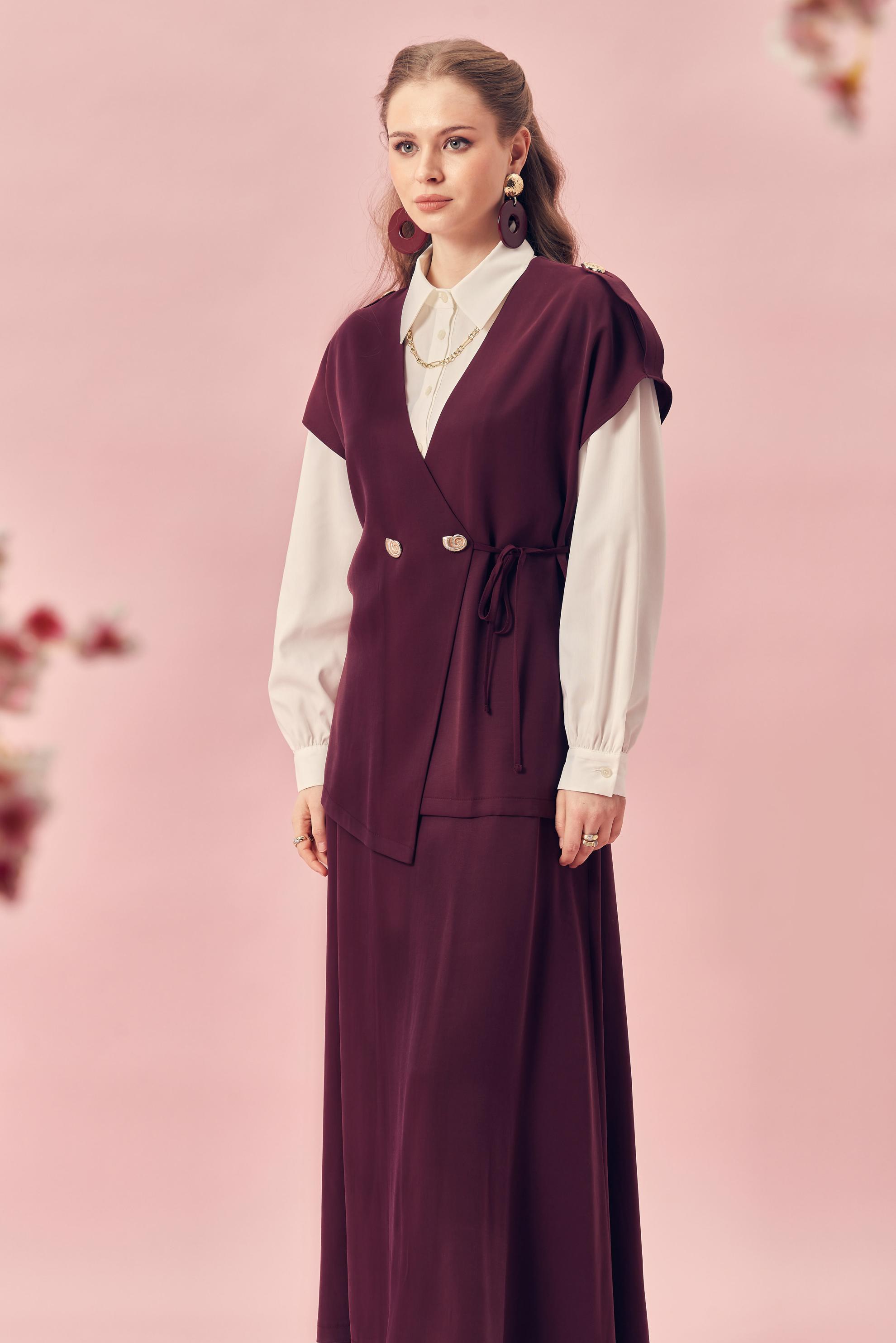 Hijab-Kleidung BEIGE MODALES RÖCKCHEN-SET 46444